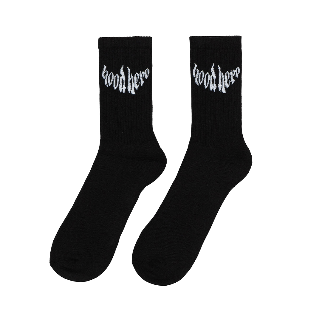 Socks Street Heart - Black